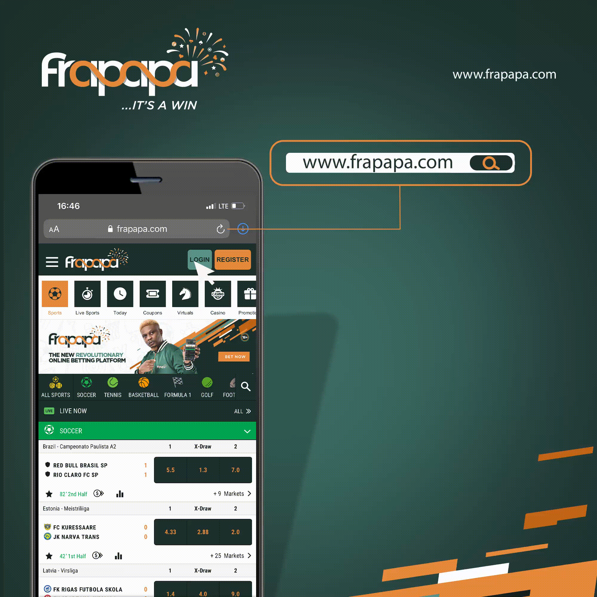 A gif image on how to add bank account details to a Frapapa account.