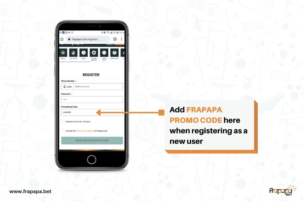 How to add Frapapa Promo code when creating a new Frapapa account