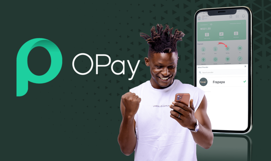 How to Fund your Frapapa Bet Account using Opay