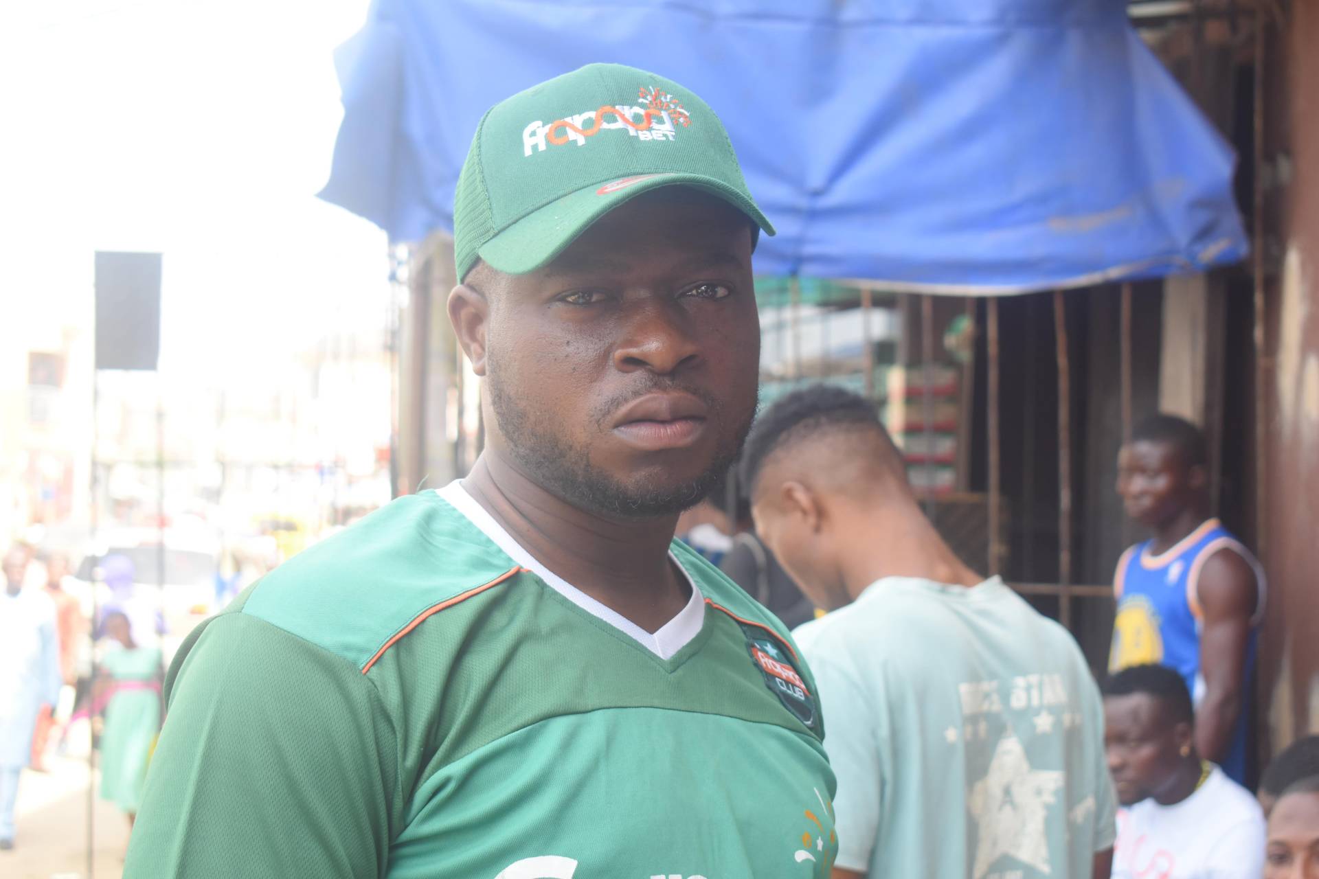 Usman Yusuf - Assistant Operations Manager at the launch of Frapapa bet shop in Somolu