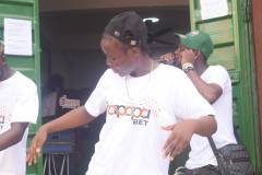 Another street dancer at Frapapa launch in Somolu