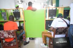 Cashier and shop attendants areas in Frapapa Somolu bet shop